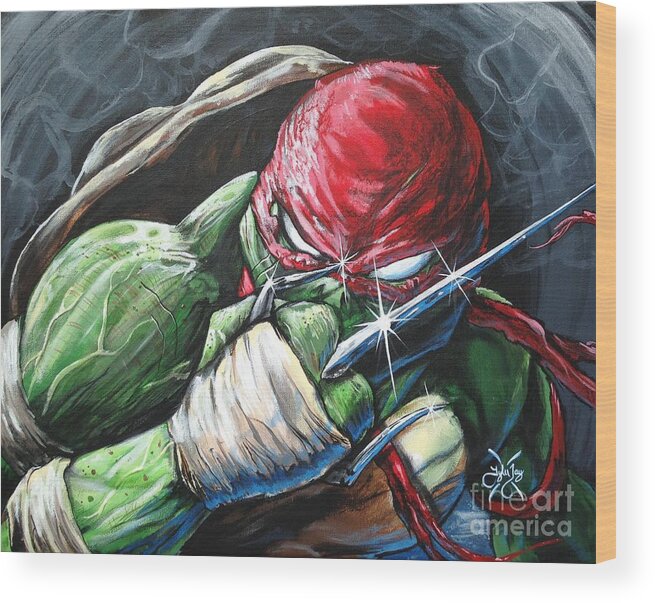 Raphael Wood Print featuring the painting Raphael by Tyler Haddox