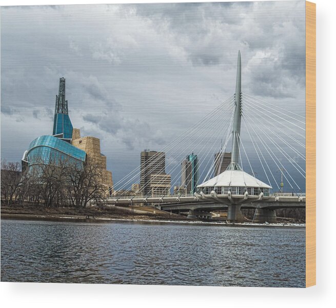 Cmhr Wood Print featuring the photograph Red River at Winnipeg by Tom Gort