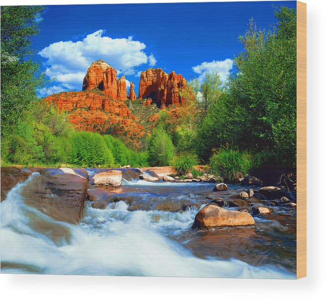 Sedona Wood Print featuring the photograph Red Rock Crossing by Frank Houck