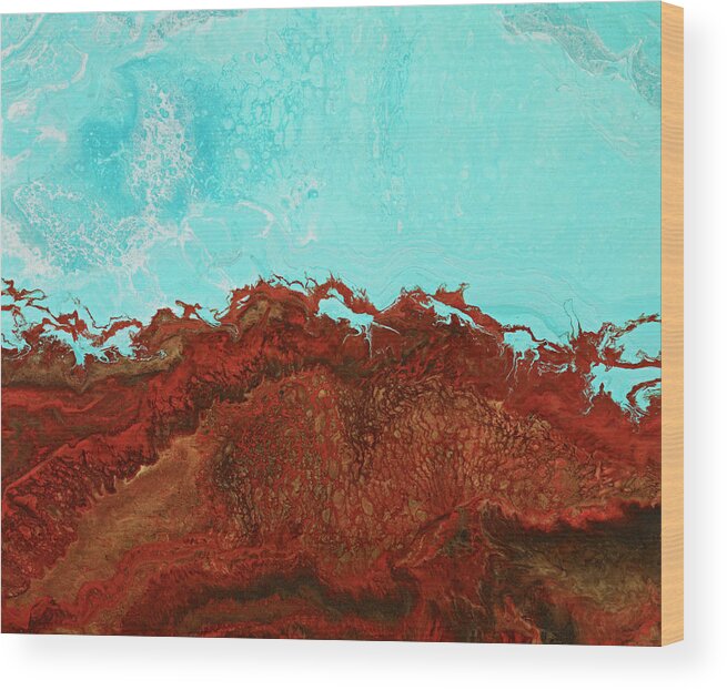 Ocean Wood Print featuring the painting Red Tide by Tamara Nelson