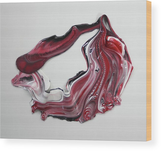 Red Wood Print featuring the painting Red Vibe by Madeleine Arnett