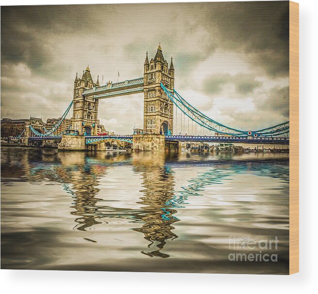 Tower Bridge Wood Print featuring the photograph Reflections on Tower Bridge by TK Goforth