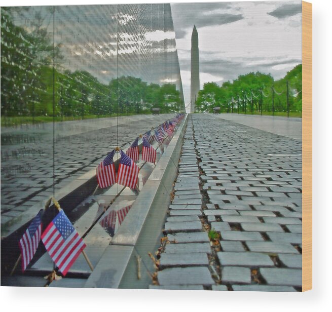The Wall Wood Print featuring the photograph Remembrance of Patriotism by Don Mercer