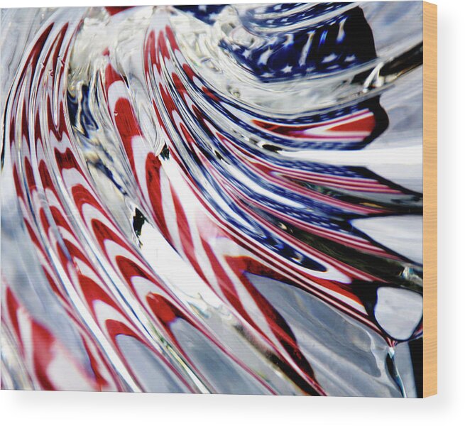 Flag Wood Print featuring the photograph Rippled Stripes by Frances Miller