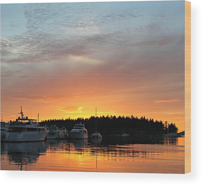 Sunset Wood Print featuring the photograph Roche Harbor Sunset by Steve Natale