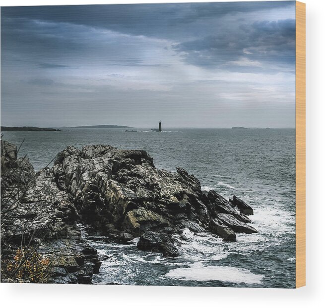 Maine Wood Print featuring the photograph Rocky Maine Coastline by Debra Forand