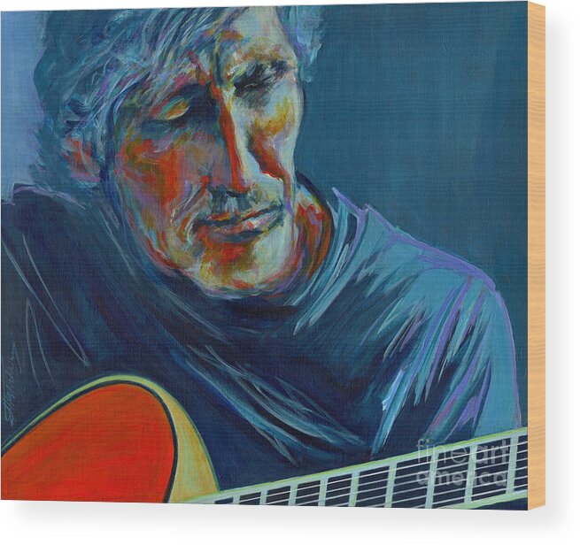 Roger Waters Wood Print featuring the painting Roger Waters. Do You Think You Can Tell by Tanya Filichkin