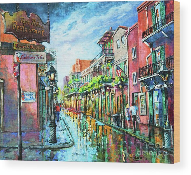 New Orleans Wood Print featuring the painting Royal Lights by Dianne Parks