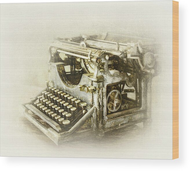 Alphabet Wood Print featuring the photograph Rustic Vintage Typewriter by David and Carol Kelly