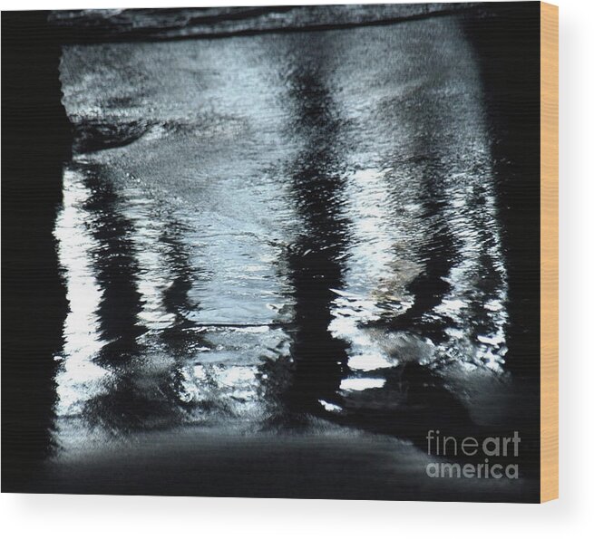 Water Reflection Wood Print featuring the photograph SantaMonicareflection by Mary Kobet