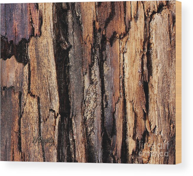 Fire On The Mountain - Scorched Timber Wood Print featuring the photograph Scorched Timber by Natalie Dowty