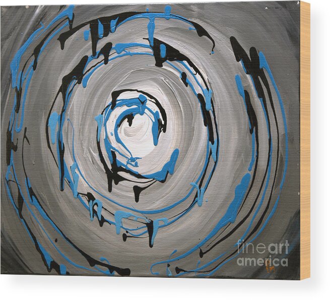 Swirl Wood Print featuring the painting Sea Swirl by Preethi Mathialagan