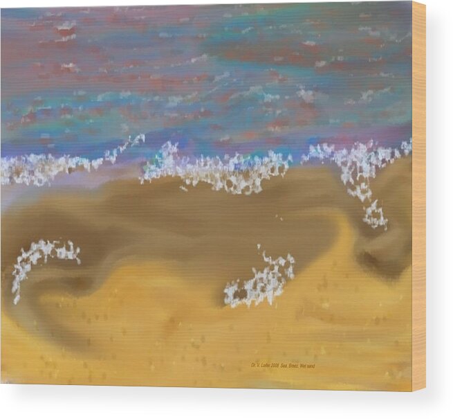 Landscape Wood Print featuring the digital art Sea.Breeze.Wet sand. by Dr Loifer Vladimir