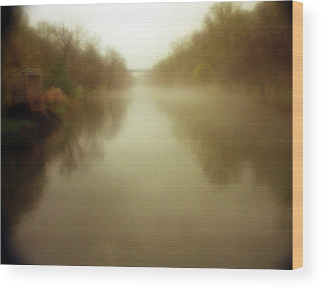 Misty Water Wood Print featuring the photograph Sepia Brandywine by Emery Graham