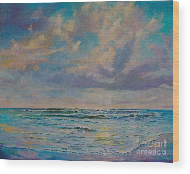 Acrylic Wood Print featuring the painting Serene Sea by AnnaJo Vahle