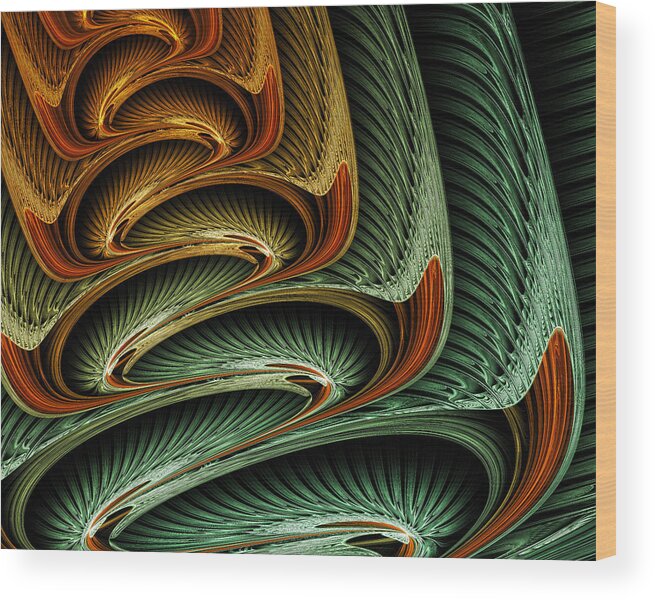Vic Eberly Wood Print featuring the digital art Serpentine Fire by Vic Eberly