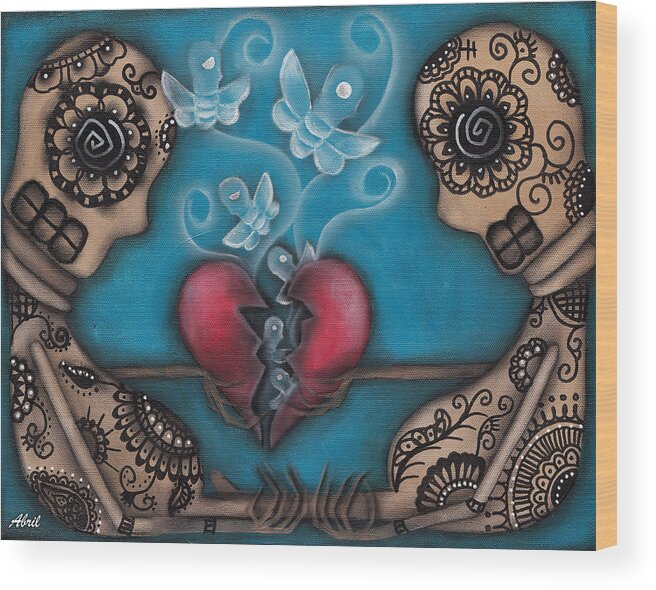Heart Wood Print featuring the painting Set them Free by Abril Andrade