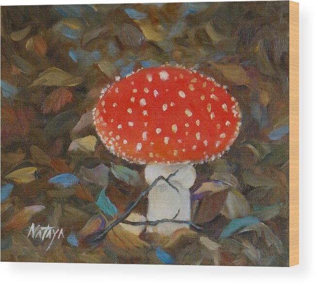 Mushroom Wood Print featuring the painting Shaman Medicine by Nataya Crow