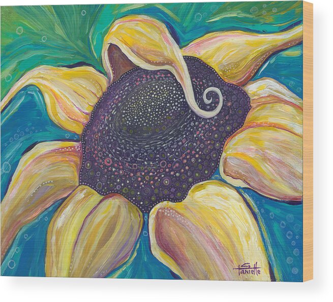 Sunflower Painting Wood Print featuring the painting Shine Bright by Tanielle Childers