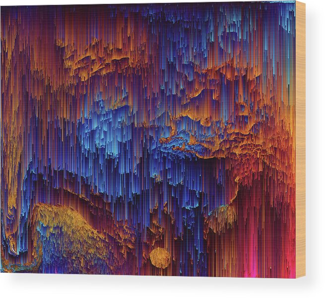 Pixel Art Wood Print featuring the digital art Shower of Gold - Pixel Art by Jennifer Walsh