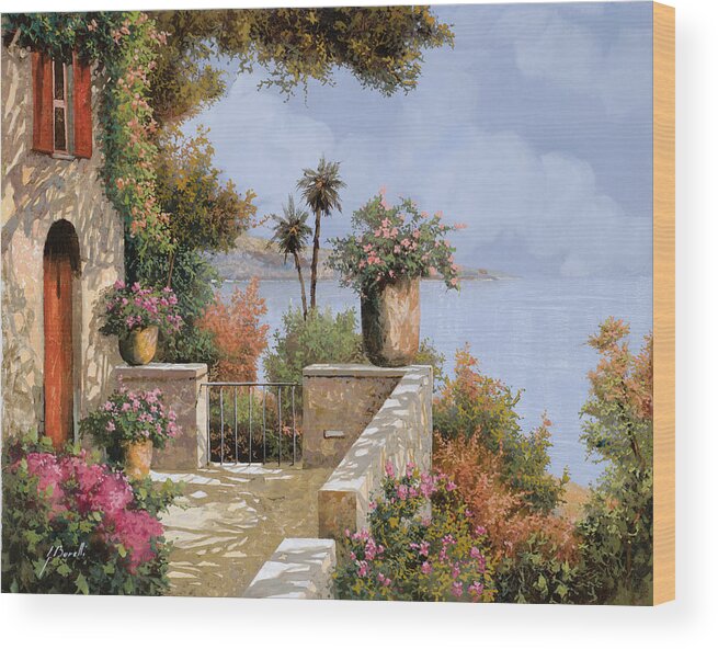 Seascape Wood Print featuring the painting Il Silenzio by Guido Borelli