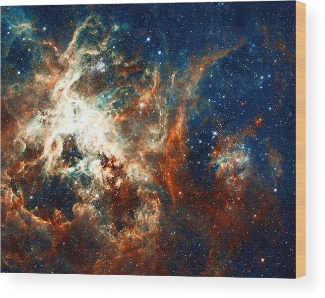 Nebula Wood Print featuring the photograph Space Fire by Jennifer Rondinelli Reilly - Fine Art Photography