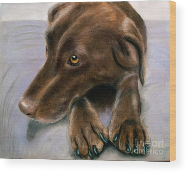 Dog Wood Print featuring the pastel Spice by Marianne Harris