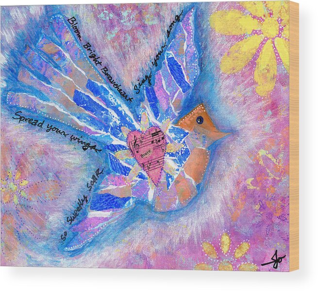 Spread Wood Print featuring the photograph Spread Your Wings Braveheart by Julia Ostara From Thrive True dot com