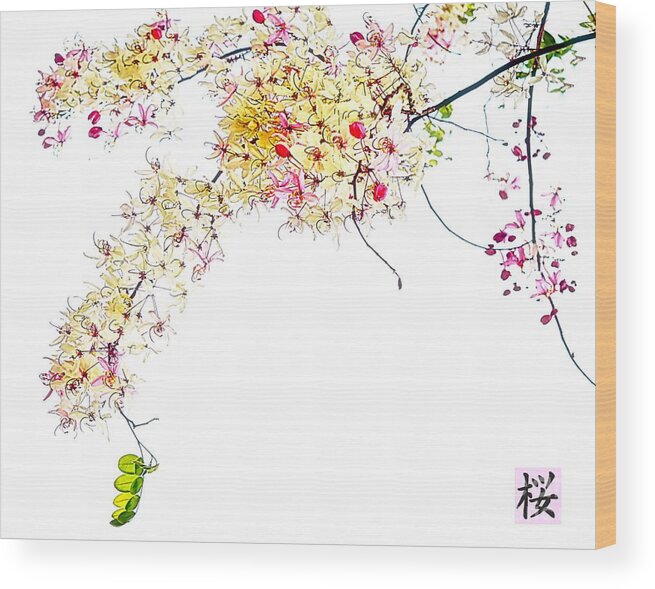 Blossom Wood Print featuring the digital art Spring Blossom by Ian Gledhill
