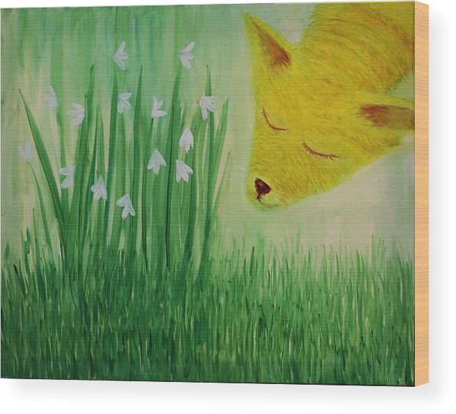 Spring Wood Print featuring the painting Spring Morning by Tone Aanderaa
