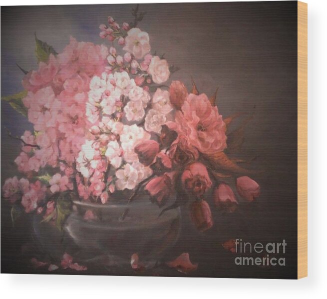 Still Life Wood Print featuring the painting Spring Time by Sorin Apostolescu