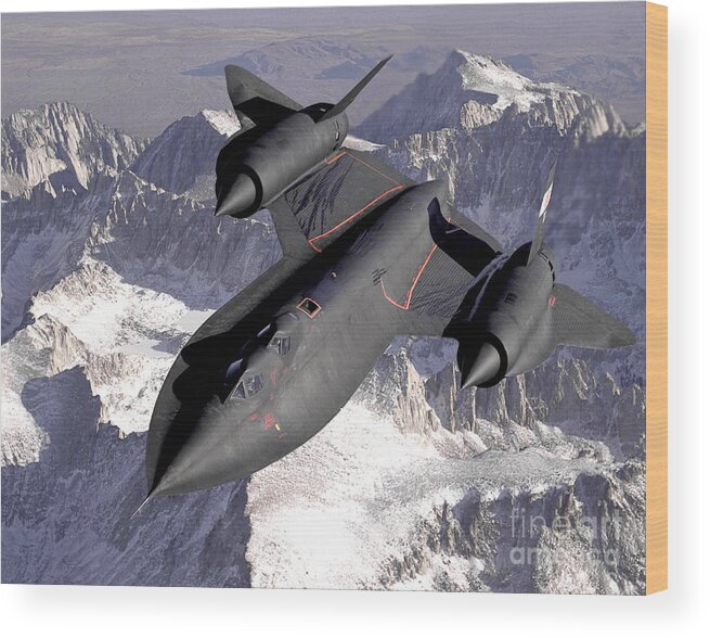 Science Wood Print featuring the photograph SR-71 Blackbird 1990s by NASA Science Source