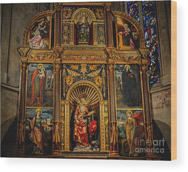 Spain Wood Print featuring the photograph St. Jerome Chapel Altarpiece by Sue Melvin