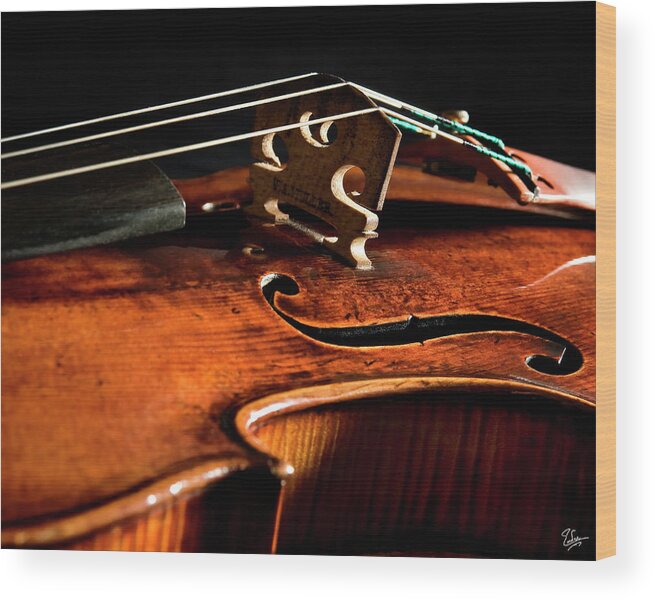 Strad Wood Print featuring the photograph Stradivarius by Endre Balogh