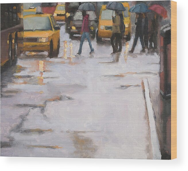 Oil Painting Wood Print featuring the painting Street wise by Tate Hamilton