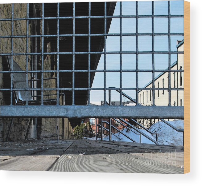 Perspective Wood Print featuring the photograph Streetscape 3 Housing by Gary Everson