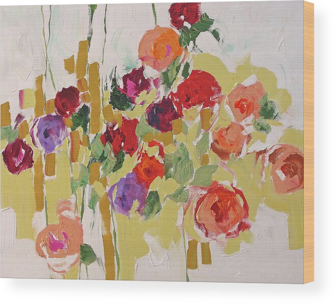 Painting Wood Print featuring the painting Summer Beauties by Linda Monfort
