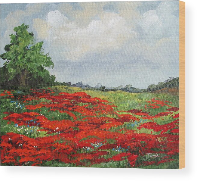 Poppies Wood Print featuring the painting Summer Poppies IV by Torrie Smiley