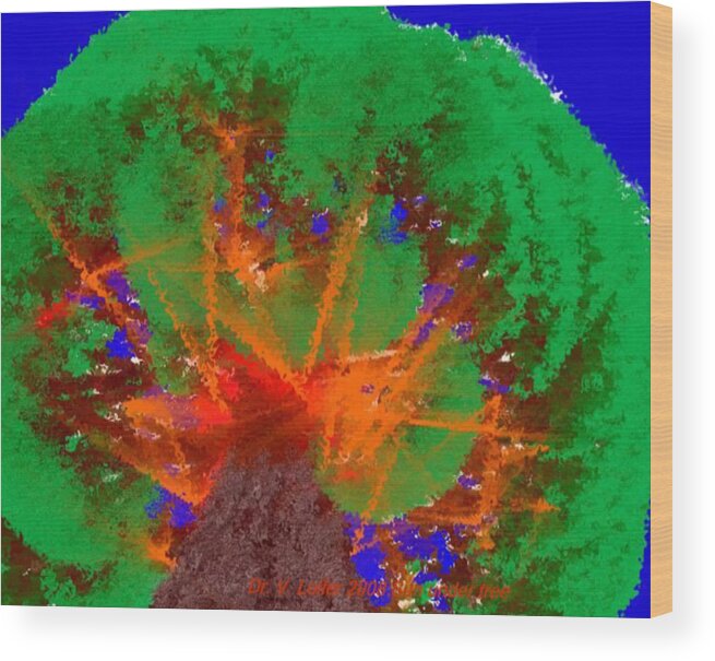 Sky Wood Print featuring the digital art Sun beam under tree by Dr Loifer Vladimir
