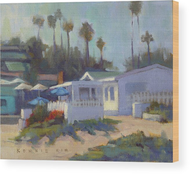 California Wood Print featuring the painting Sunny Day at Crystal Cove by Konnie Kim