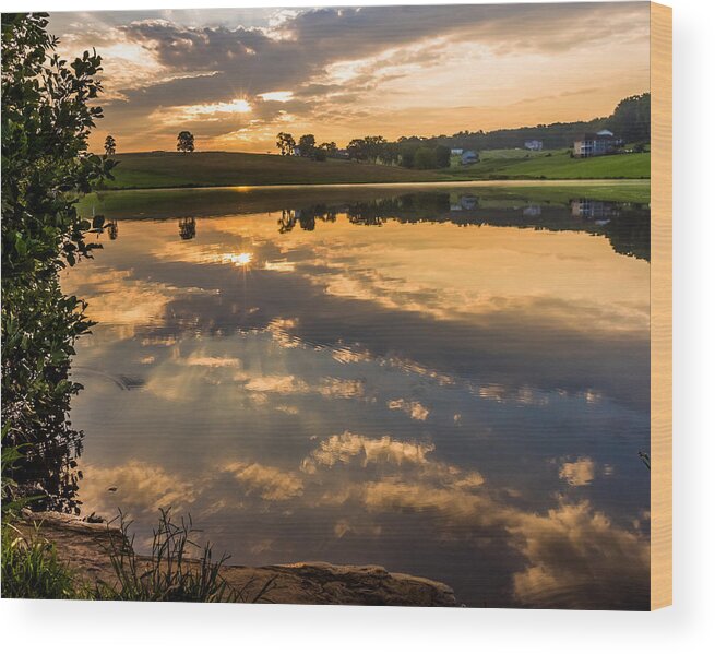 K-r Wood Print featuring the photograph Sunrise Reflections by Lori Coleman