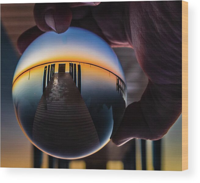 Higgins Lake Sunrise Wood Print featuring the photograph Sunrise Sphere Fun by Joe Holley