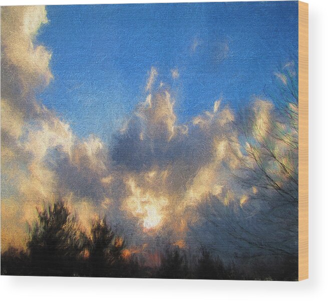 Sky Wood Print featuring the photograph Sunset by John Freidenberg