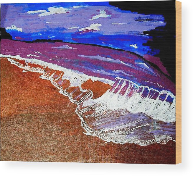 Painting Wood Print featuring the painting Surf of Love 1 by Lorna Lorraine