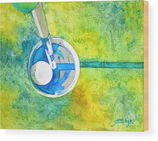 Golf Wood Print featuring the painting Sweet Anticipation - Golf series by Betty M M Wong