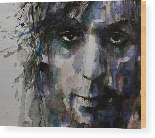 Pink Floyd Wood Print featuring the painting Syd Barrett by Paul Lovering