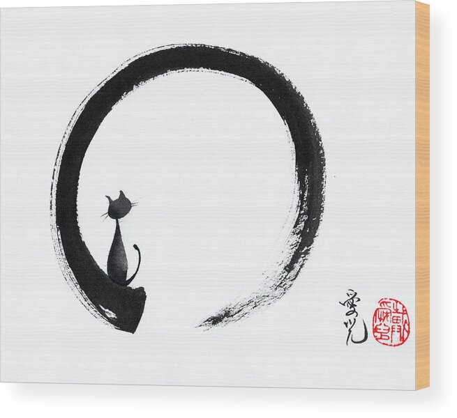 Enso Wood Print featuring the painting Take A Tranquil Look by Oiyee At Oystudio