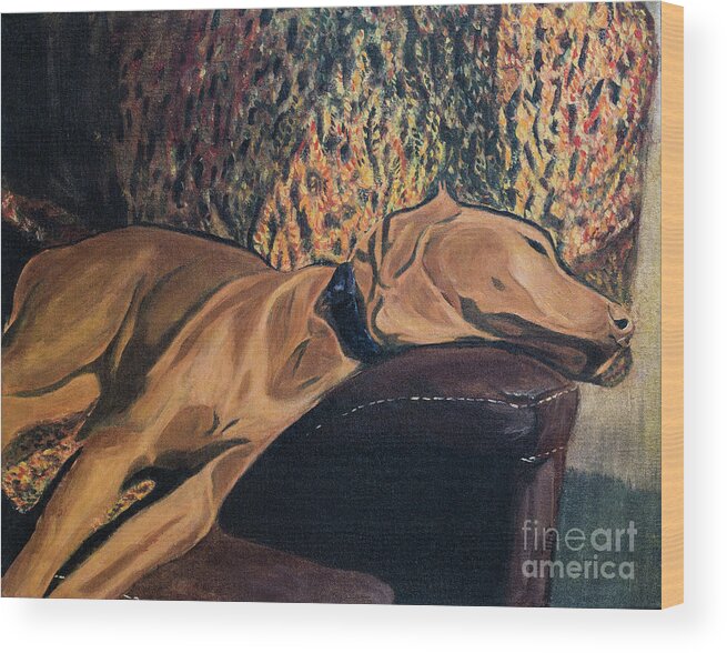 Acrylic Wood Print featuring the painting Tanner in Repose II by Jackie MacNair