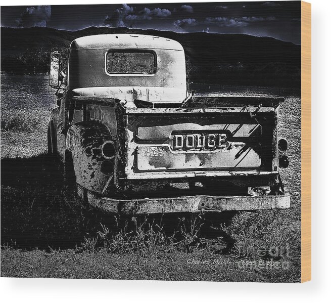 Santa Wood Print featuring the photograph Taos Dodge B-W by Charles Muhle
