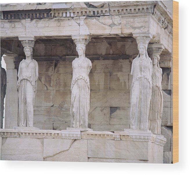 Photography Wood Print featuring the photograph Temple Of Athena Nike Erectheum by Panoramic Images